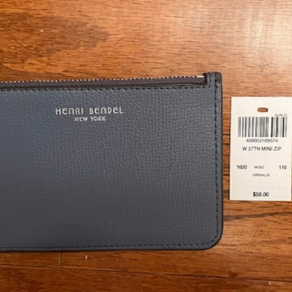 Henri Bendel Mini Leather Zip Coin Wallet - Picture 9 of 11